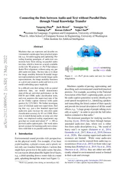 Connecting the Dots between Audio and Text without Parallel Data through
  Visual Knowledge Transfer