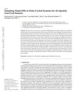 Sampling Trade-Offs in Duty-Cycled Systems for Air Quality Low-Cost
  Sensors