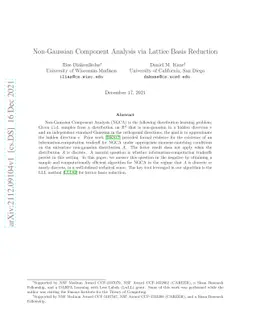 Non-Gaussian Component Analysis via Lattice Basis Reduction