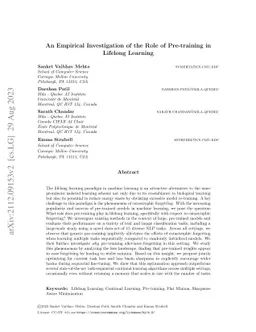 An Empirical Investigation of the Role of Pre-training in Lifelong
  Learning