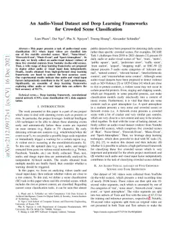 An Audio-Visual Dataset and Deep Learning Frameworks for Crowded Scene
  Classification