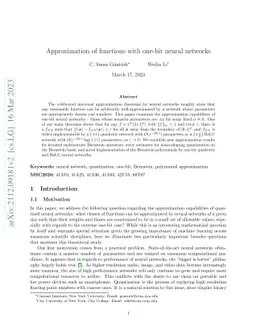 Approximation of functions with one-bit neural networks