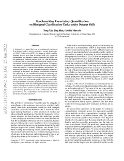 Benchmarking Uncertainty Quantification on Biosignal Classification
  Tasks under Dataset Shift