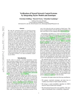 Verification of Neural-Network Control Systems by Integrating Taylor
  Models and Zonotopes