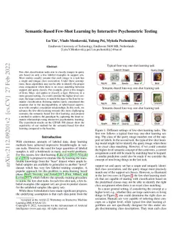 Semantic-Based Few-Shot Learning by Interactive Psychometric Testing