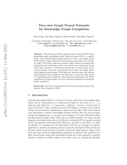 Two-view Graph Neural Networks for Knowledge Graph Completion