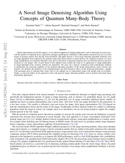 A Novel Image Denoising Algorithm Using Concepts of Quantum Many-Body
  Theory