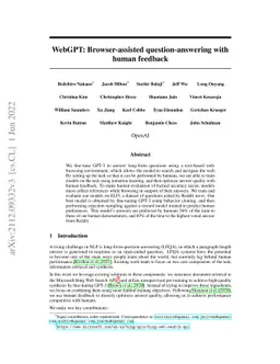 WebGPT: Browser-assisted question-answering with human feedback