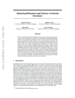 Balancing Fairness and Robustness via Partial Invariance