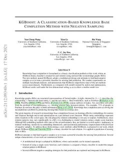 KGBoost: A Classification-based Knowledge Base Completion Method with
  Negative Sampling