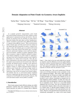 Domain Adaptation on Point Clouds via Geometry-Aware Implicits