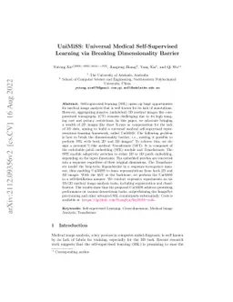 UniMiSS: Universal Medical Self-Supervised Learning via Breaking
  Dimensionality Barrier