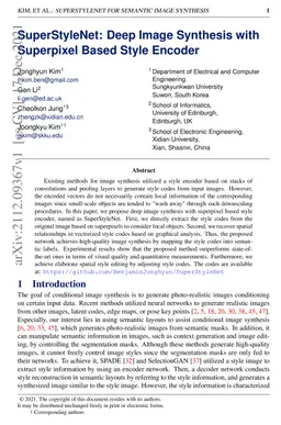 SuperStyleNet: Deep Image Synthesis with Superpixel Based Style Encoder
