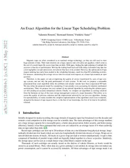 An Exact Algorithm for the Linear Tape Scheduling Problem