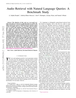Audio Retrieval with Natural Language Queries: A Benchmark Study