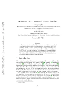 A random energy approach to deep learning