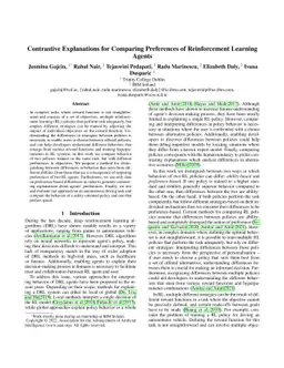 Contrastive Explanations for Comparing Preferences of Reinforcement
  Learning Agents