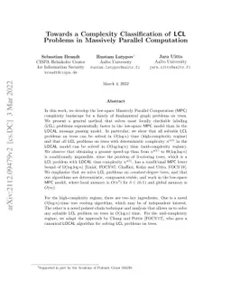 Towards a Complexity Classification of LCL Problems in Massively
  Parallel Computation
