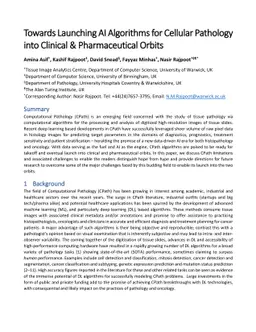 Towards Launching AI Algorithms for Cellular Pathology into Clinical &
  Pharmaceutical Orbits