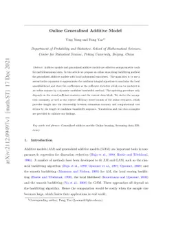Online Generalized Additive Model