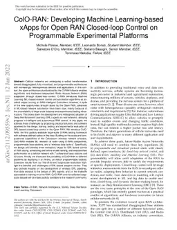 ColO-RAN: Developing Machine Learning-based xApps for Open RAN
  Closed-loop Control on Programmable Experimental Platforms