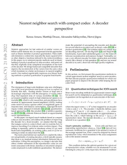 Nearest neighbor search with compact codes: A decoder perspective