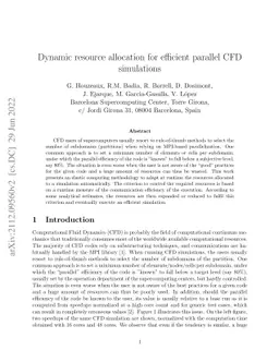 Dynamic resource allocation for efficient parallel CFD simulations