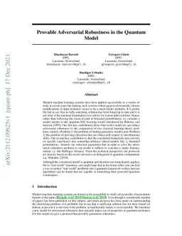 Provable Adversarial Robustness in the Quantum Model