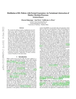 Distillation of RL Policies with Formal Guarantees via Variational
  Abstraction of Markov Decision Processes (Technical Report)