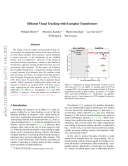 Efficient Visual Tracking with Exemplar Transformers