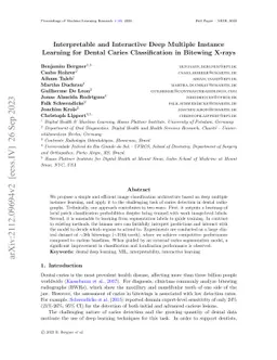 Interpretable and Interactive Deep Multiple Instance Learning for Dental
  Caries Classification in Bitewing X-rays