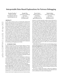 Interpretable Data-Based Explanations for Fairness Debugging