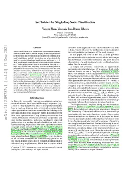 Set Twister for Single-hop Node Classification