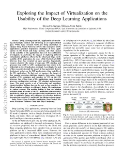 Exploring the Impact of Virtualization on the Usability of the Deep
  Learning Applications