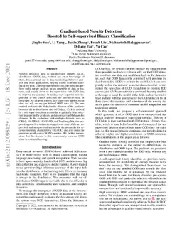 Gradient-based Novelty Detection Boosted by Self-supervised Binary
  Classification