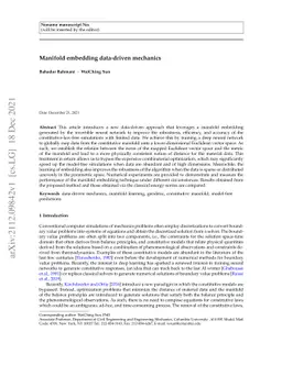 Manifold embedding data-driven mechanics