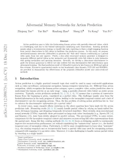 Adversarial Memory Networks for Action Prediction