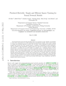 Pixelated Butterfly: Simple and Efficient Sparse training for Neural
  Network Models