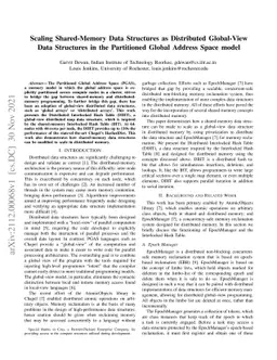 Scaling Shared-Memory Data Structures as Distributed Global-View Data
  Structures in the Partitioned Global Address Space model
