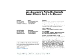 Using Conversational Artificial Intelligence to Support Children's
  Search in the Classroom