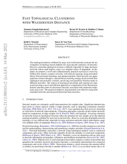 Fast Topological Clustering with Wasserstein Distance