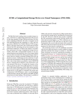ZCSD: a Computational Storage Device over Zoned Namespaces (ZNS) SSDs