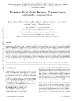 Coordinated Multi-Robot Trajectory Tracking Control over Sampled
  Communication