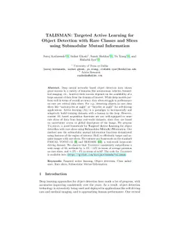 TALISMAN: Targeted Active Learning for Object Detection with Rare
  Classes and Slices using Submodular Mutual Information