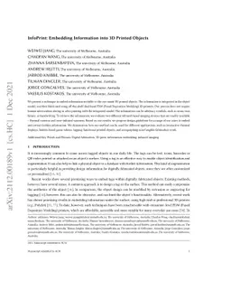 InfoPrint: Embedding Information into 3D Printed Objects