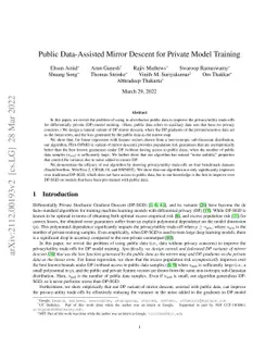 Public Data-Assisted Mirror Descent for Private Model Training