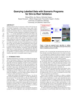 Querying Labelled Data with Scenario Programs for Sim-to-Real Validation