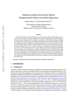 Minimax Analysis for Inverse Risk in Nonparametric Planer Invertible
  Regression