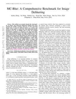 MC-Blur: A Comprehensive Benchmark for Image Deblurring