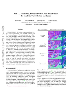 VoRTX: Volumetric 3D Reconstruction With Transformers for Voxelwise View
  Selection and Fusion